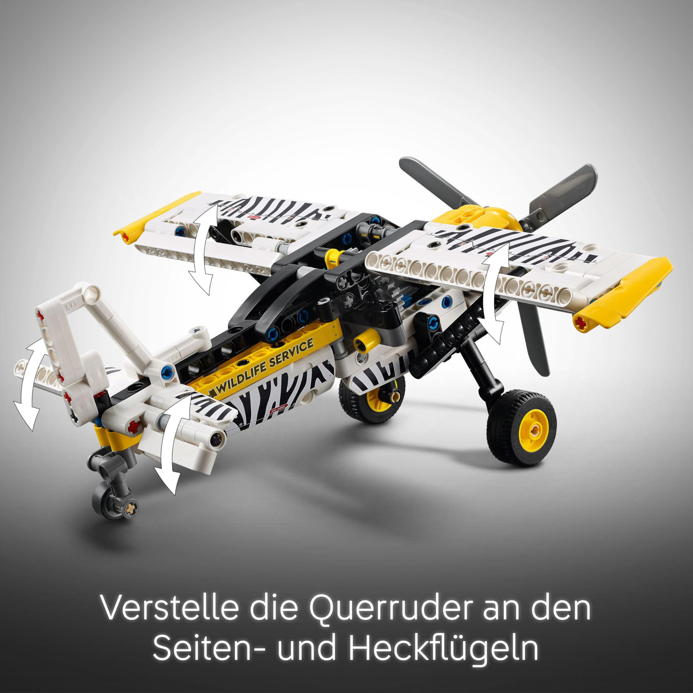 LEGO Technic Propellerflugzeug, Baubares Flugzeug Spielzeug für Kinder, Geschenk für Jungen und Mädchen ab 8 Jahren, Modellflugzeug mit drehendem Propeller und 4-Zylinderkolbenmotor 42198