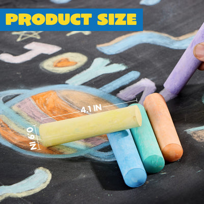 JOYIN 120 Stück Kreide, Riesenbox Ungiftige Jumbo waschbare Straßenmalkreide, Straßenkreide für Tafel und Straße in 10 Farben, Kinder-und Lehrerkreide Set