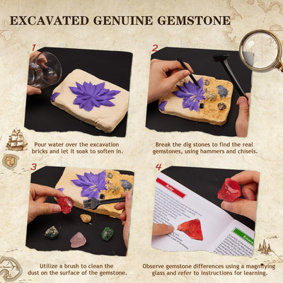 Greek Science Mein erstes Mega ausgrabungsset für Kinder, 15 echte Kristalle und Edelsteine ausgraben, STEM Wissenschaft Spielzeug Geschenk für Jungen und Mädchen