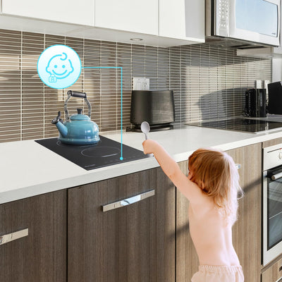 Topwish Glaskeramikkochfeld, 2 Zonen Keramikkochfeld, Elektroherd, integriertes elektrisches Kochfeld, Einbaukochfeld mit 9 Stufen, Kindersicherung, Touchsteuerung, Restwärmeanzeige, Timer, 29 * 52cm