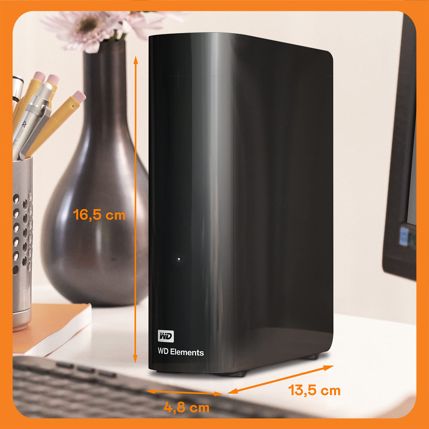WD Elements Desktop-Speicher 18 TB (Desktop-Speicher USB 3.0-kompatibel, Zusatzspeicher für Fotos, Musik, Videos und alle anderen Dateien, stoßfest) Schwarz