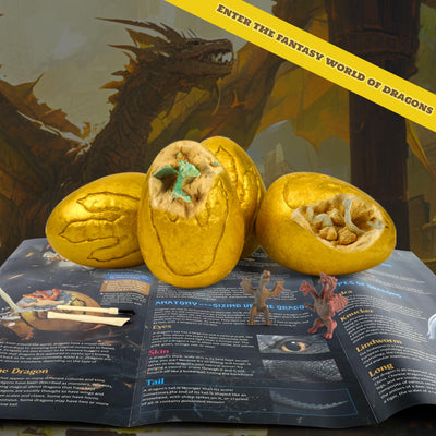 Grabset für Kinder Gold Drachenei Ausgrabungsset für Kinder - 12-Drachenspielzeug Ausgraben - Experimente Geschenk Junge Mädchen 5 6 7 8 9 10 11 12 Jahre