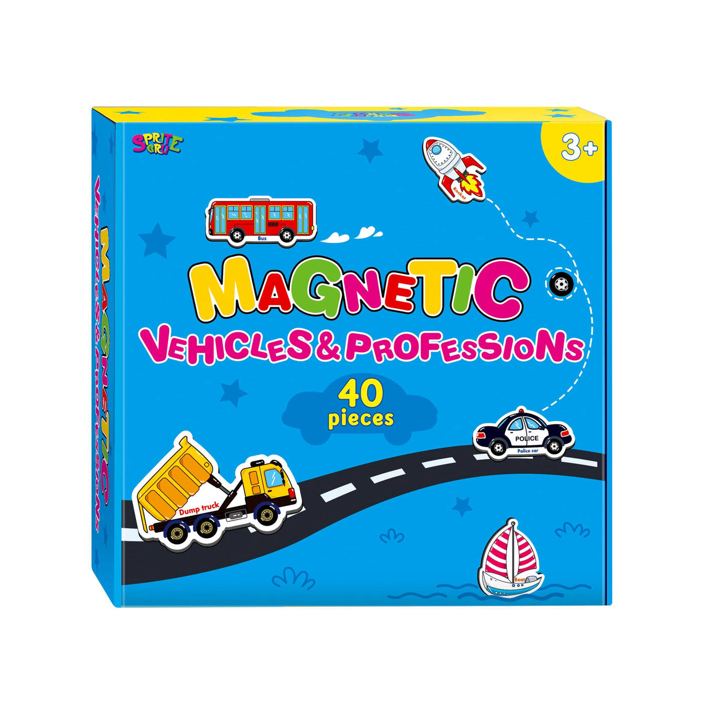 40 STK. Fahrzeugmagnete, Fahrzeuge und Berufe Kühlschrankmagnete für Kinder - Magnetische Transportmittel Kühlschrankdekorationen - Pädagogisches Lernspielzeug für Kleinkinder