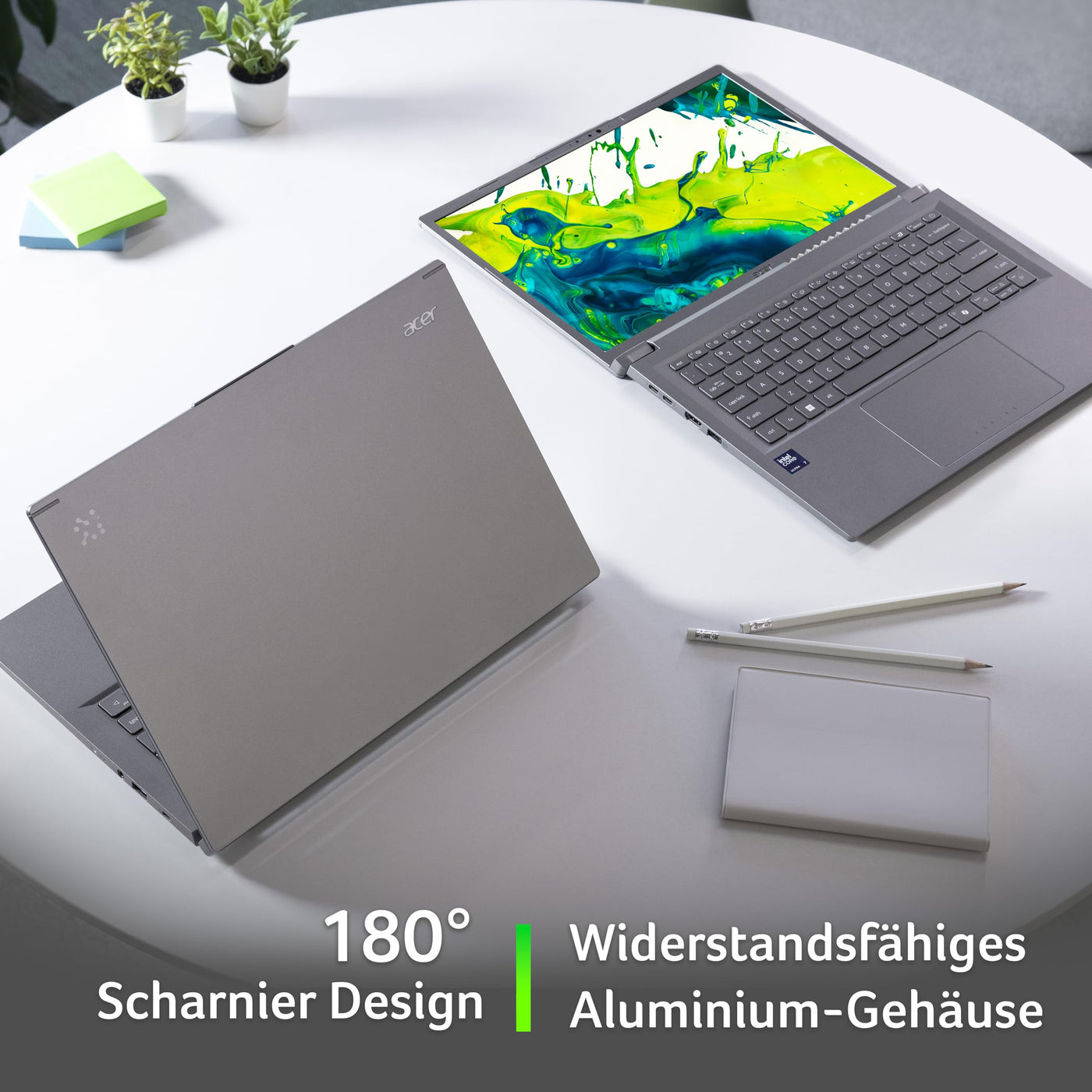 Acer Aspire 14 AI (A14-52M-790K) Laptop, 47 Tops, 14" WUXGA IPS Display, Intel Core Ultra 7 258V, 32 GB RAM, 1 TB SSD, Intel Arc Grafik 140V, Windows 11, QWERTZ Tastatur, grau