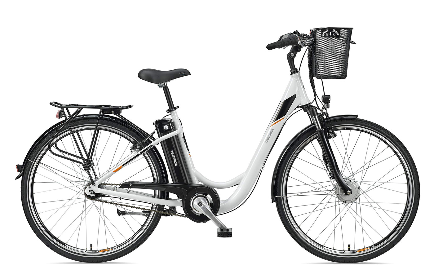 TELEFUNKEN E-Bike Damen 28 Zoll Elektrofahrrad - 7-Gang Shimano Nabenschaltung mit Rücktritt, Pedelec Citybike Alu mit Fahrradkorb, Frontmotor 250W /10,4Ah / 36V Sitzrohrakku, RC840 Multitalent