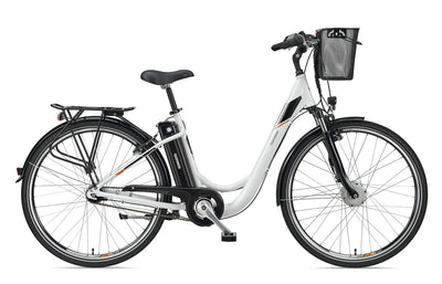 TELEFUNKEN E-Bike Damen 28 Zoll Elektrofahrrad - 7-Gang Shimano Nabenschaltung mit Rücktritt, Pedelec Citybike Alu mit Fahrradkorb, Frontmotor 250W /10,4Ah / 36V Sitzrohrakku, RC840 Multitalent