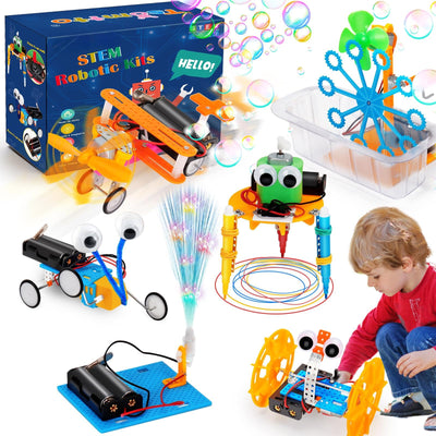 Wissenschaft Experimente Kit für Kinder 8-12, Elektronik Bausatz Roboter Kit Spielzeug, Elektro Baukasten, STEM Experimentierkasten Aktivitäten Lernen Spielzeug ab 8 Jahre Jungen (6 in 1)