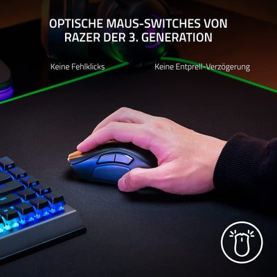 Razer Naga V2 Pro - Kabellose MMO-Gaming-Maus (HyperScroll Pro Rad, Anpassungsfähigkeit und Kontrolle, HyperSpeed Wireless, Focus Pro 30K Optischer Sensor, Optische Mouse Switches Gen-3) Schwarz