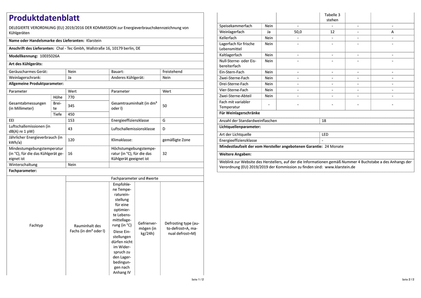 Klarstein Weinkühlschrank, 1 Zonen Getränkekühlschrank Klein, Kleiner Weinschrank 50L, Wein-Kühlschrank Klein mit Glastür, Indoor/Outdoor Flaschenkühlschrank, Wine Fridge 5-18°C, 18 Flaschen