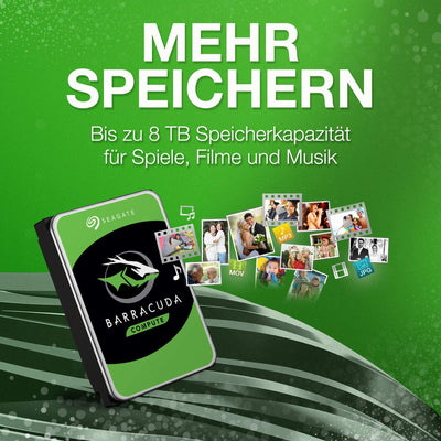 Seagate Barracuda 4TB interne Festplatte HDD, 3.5 Zoll, 5400 U/Min, 256 MB Cache, SATA 6GB/s, silber, FFP, Modellnr.: ST4000DMZ04