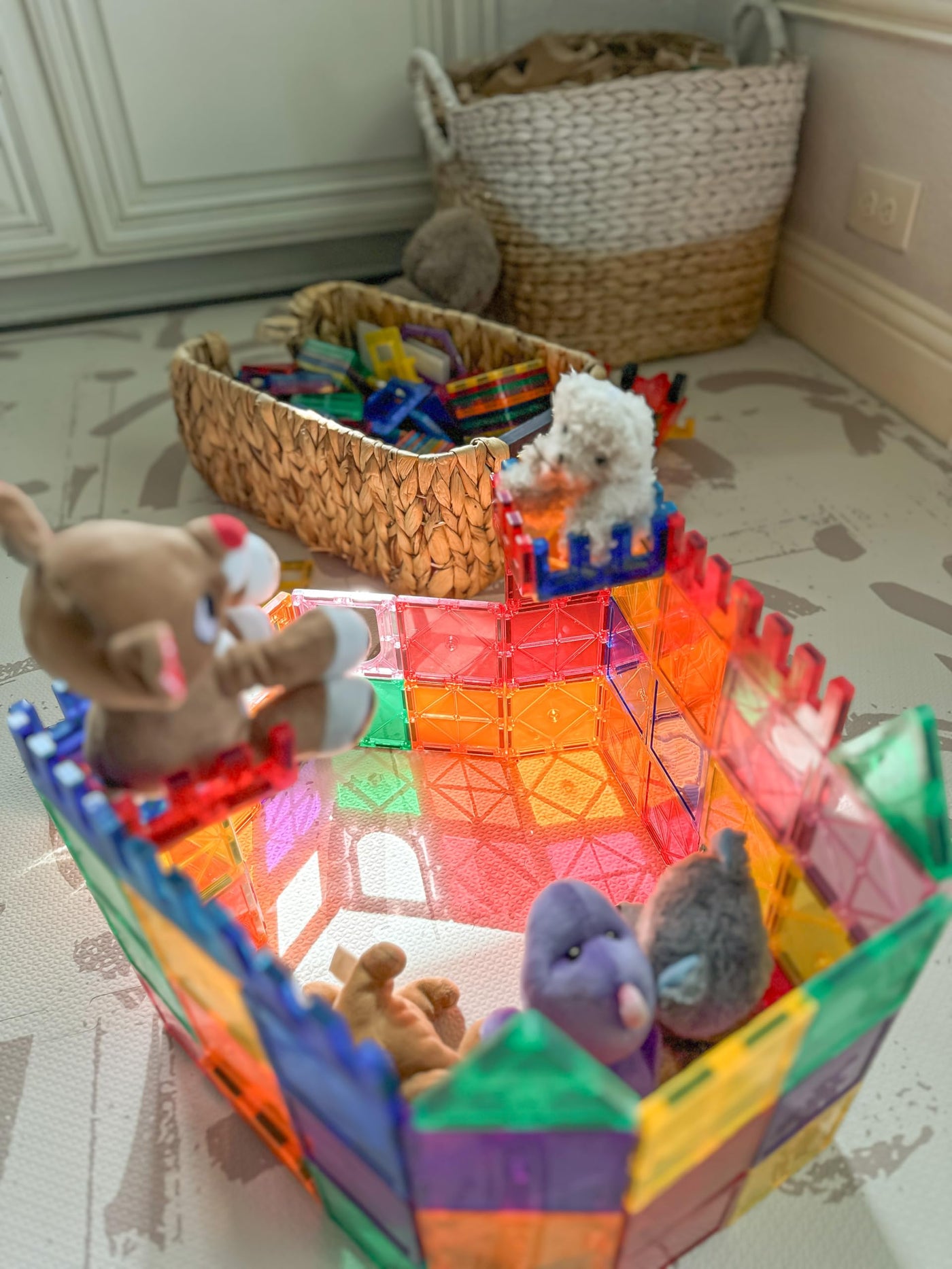 60magnetische Bausteine,Kinderspielzeug,STEM-Magnetblöcke,sensorisches Spielzeug, Kinderspiele, Magnet-Bauspielzeug für 3+ Jahre alte Jungen und Mädchen,Vorschul-, Kindergarten- und Kleinkindspielzeug