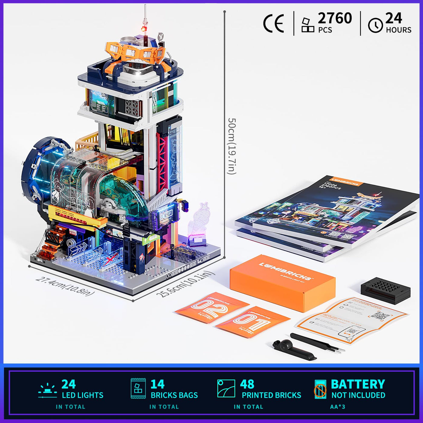 Lumibricks Cyberpunk Schwebezug-Station Baustein-Set