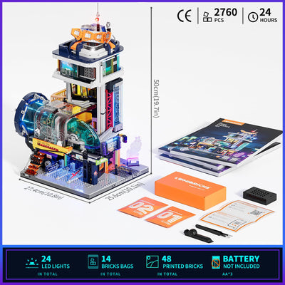 Lumibricks Cyberpunk Schwebezug-Station Baustein-Set