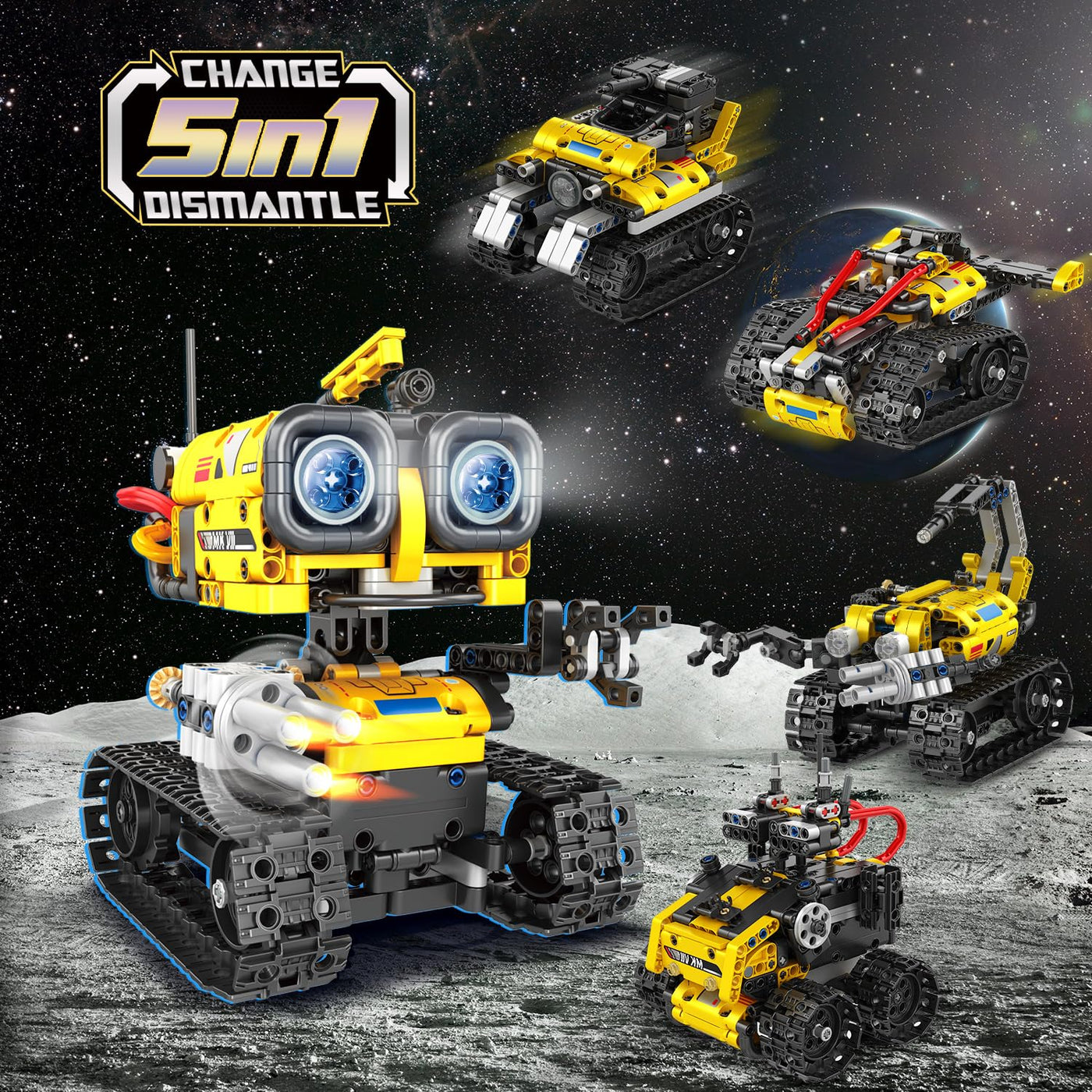 CUBIMANA Technik Roboter Bauspielzeug für Kinder - 5 in 1 App & Fernsteuerung Technik Spielzeug, Wall Robot/Engineering/Mech Scorpion Spielzeug, Geschenke für Jungen Mädchen ab 10 Jahre (560 Stück)