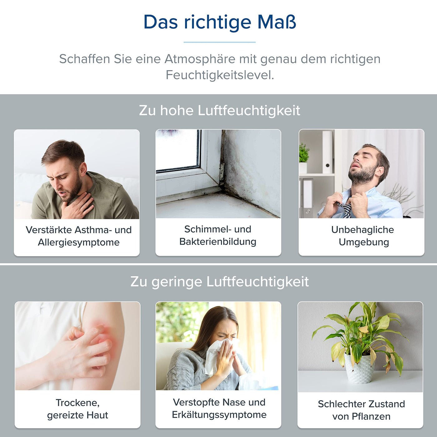 LEVOIT 6L Luftbefeuchter Top-Fill Humidifier Wlan 28dB mit APP & Alexa Steuerung, Auto & Schlafmodus, Ultra Leise 60H Ultraschall Raumluftbefeuchter mit Kinderzimmer Schlafzimmer bis 47m², Grau