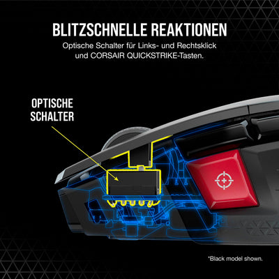 CORSAIR M65 RGB ULTRA WIRELESS Tunable FPS Gaming Mouse - 26.000 DPI - Sub-1ms Wireless - Gewichtssystem - Bis zu 120 Std. Akku - iCUE Kompatibel - PC, Mac, PS5, PS4, Xbox - Weiß