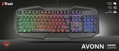 Trust Gaming Avonn Gaming Beleuchtete Tastatur [Italienisches Layout] Schwarz