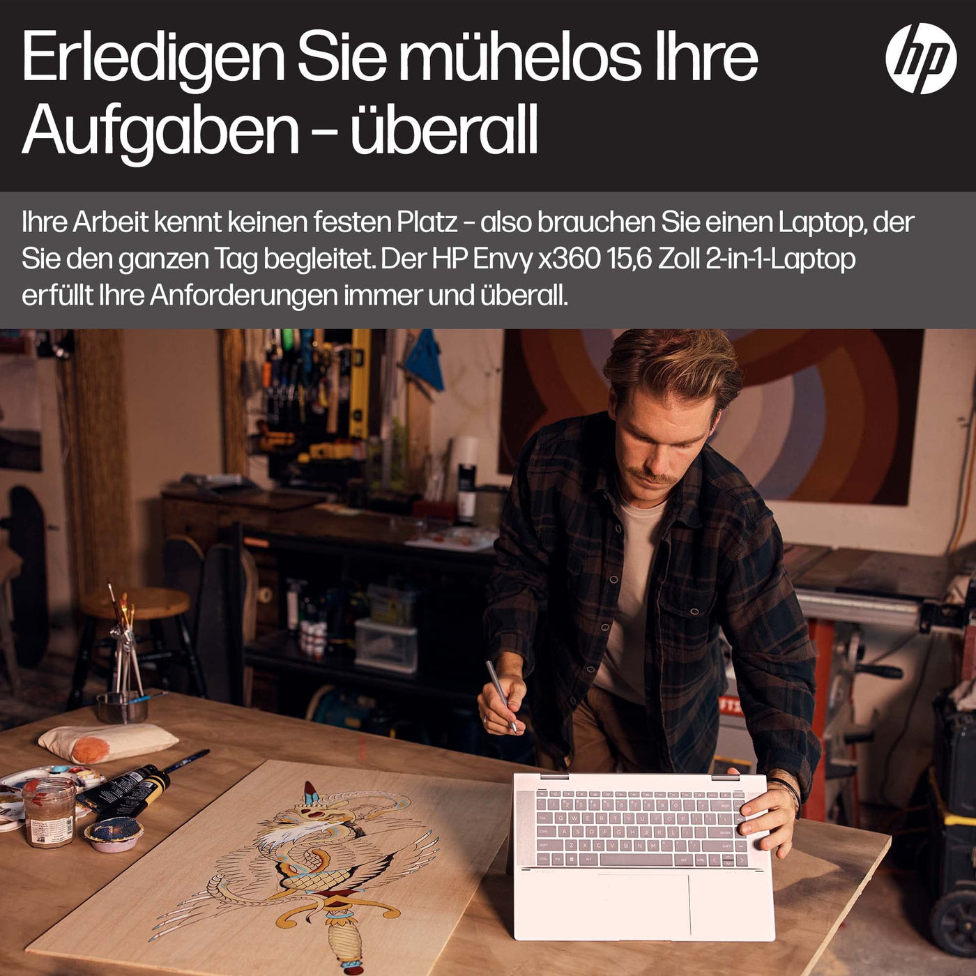 HP Envy x360 2-in-1 Laptop, 15,6" FHD OLED Touchdisplay, Intel Core i7-1355U, Intel Evo, 16 GB DDR5 RAM, 512 GB SSD, Intel Iris Xe, Windows 11 Home, QWERTZ Tastatur, Silver [Exklusiv bei Amazon]