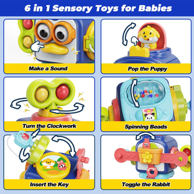 MOONTOY Montessori Spielzeug ab 1 Jahr, AktivitäTswüRfel für Baby 6 9 12 18 Monate, Lernspielzeug MotorikwüRfel ab 1 Jahr für Kleinkinder, Baby Sensorik Spielzeug Geschenke für Mädchen Junge