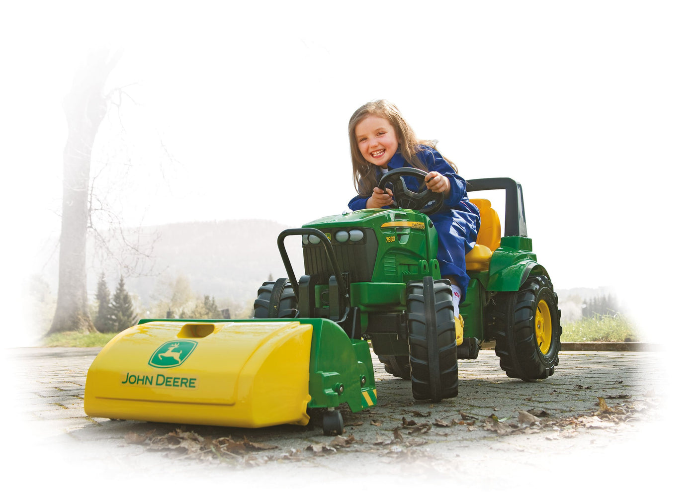 Rolly Toys 409716 rollyTrac Sweeper John Deere, Kehrmaschiene für Traktor rollyJunior, rollyFarmtrac, rollyFarmtrac Classic, rollyFarmtrac Premium, rollyX-Trac, rollyTruck (Unimog), ab 3 Jahren