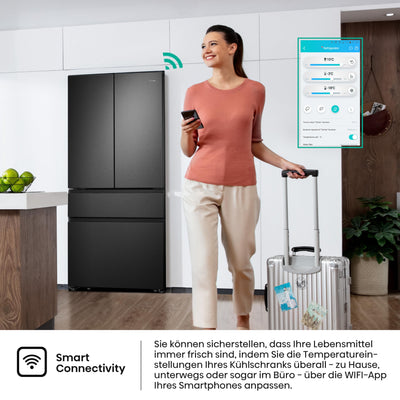 Hisense RF540N4SBF2 French Door Kühl-Gefrierkombination/ NoFrostPlus/ Inverter-Kompressor/ Multiflow 360°/ SuperCool/ 181,7 cm/ Kühlteil 302 l/ Gefrierteil 178 l/ 40 dB/ 310 kWh/ Jahr/ Schwarz