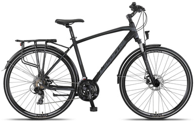 Licorne Bike Premium Touring Trekking Bike in 28 Zoll Aluminium Scheibenbremse Fahrrad für Jungen, Mädchen, Damen und Herren - 21 Gang-Schaltung - Mountainbike - Crossbike (Herren, Schwarz)