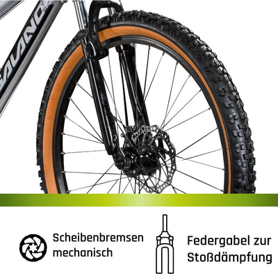 Galano G600 MTB Dirt Bike 26 Zoll für Erwachsene und Jugendliche ab 145 cm Mountainbike mit Federgabel Crossbike 18 Gang Kettenschaltung (raw, 33 cm)