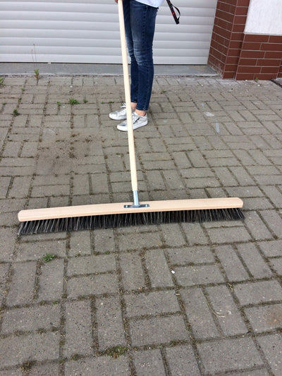 laguz Straßenbesen 100cm breit Besen Saalbesen Kehrbesen mit Buchestiel 150cm