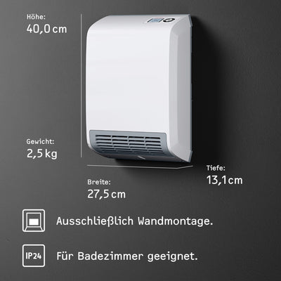 STIEBEL ELTRON Schnellheizer CK 20 Trend LCD für ca. 25 m², TÜV geprüft, Made in Germany, LC-Display, Wochentimer, Keramik Heizlüfter energiesparend, Bad, 2 kW, 236653