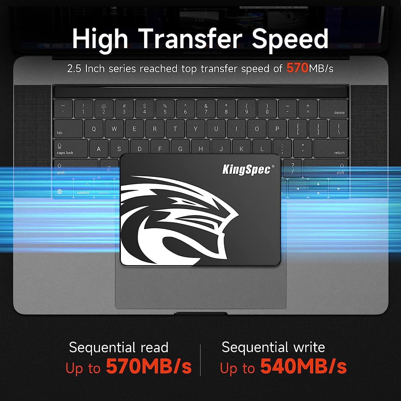 KingSpec 2TB 2.5" SATA SSD, SATA 3 SSD Festplatte Interni 3D NAND Flash, 2 5 Zoll ssd kompatibel mit Desktop/Laptop