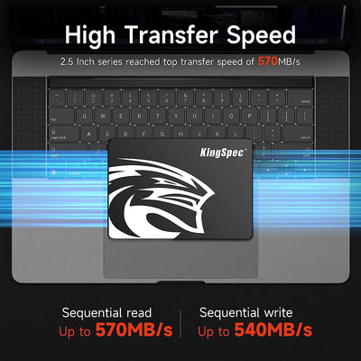KingSpec 2TB 2.5" SATA SSD, SATA 3 SSD Festplatte Interni 3D NAND Flash, 2 5 Zoll ssd kompatibel mit Desktop/Laptop