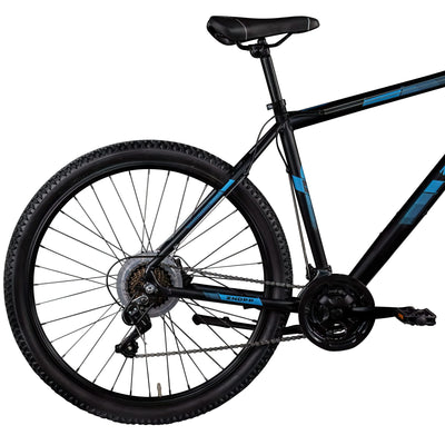 ZÜNDAPP Mountainbike 27 5 Zoll | Damen und Herren Fahrrad Erwachsene 27,5" mit 21 Gangschaltung | Mountain Bike 175-190 cm mit Scheibenbremsen | Blue 4.0 (schwarz/blau, 52 cm)