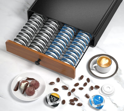 HFHOME 64 Kapselhalter für Tassimo Kapselschublade Metall Kaffeekapselhalter Kapselspender Ständer Kaffeekapselständer Schubladenablage Stapelständer
