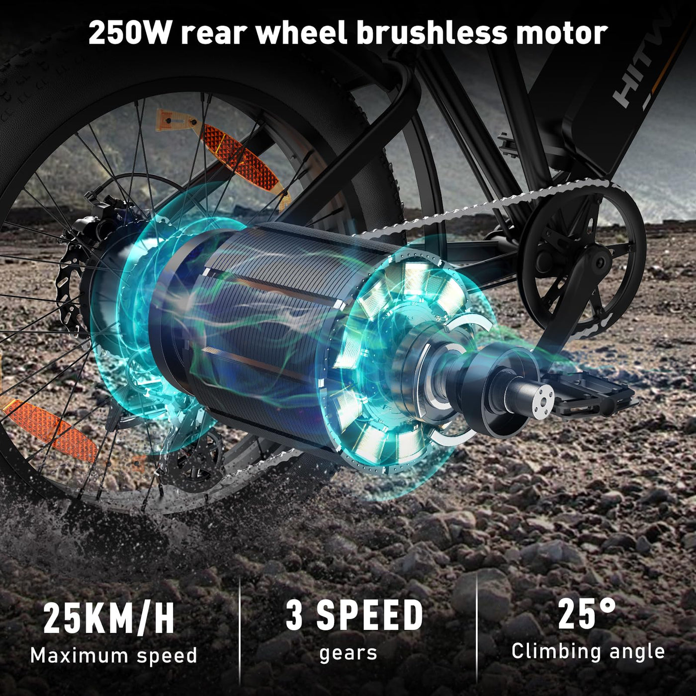 HITWAY E Bike Elektrofahrrad für Erwachsene 20 Zoll 4.0 Fat Tire Ebikes, 48V 18Ah Mountain E-MTB Fahrrad,7 Gang zum Pendeln,bis 55-80km