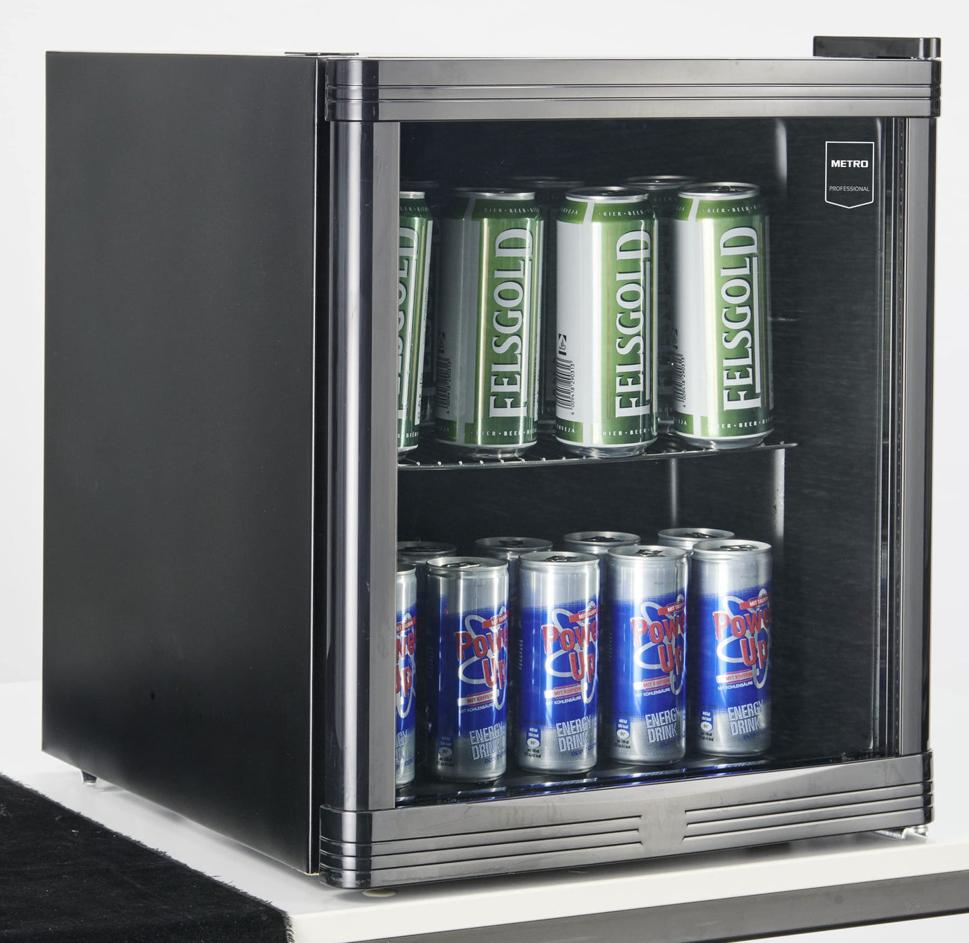 METRO Professional Minibar GPC1046, Edelstahl/Glas, 46 L, schwarz