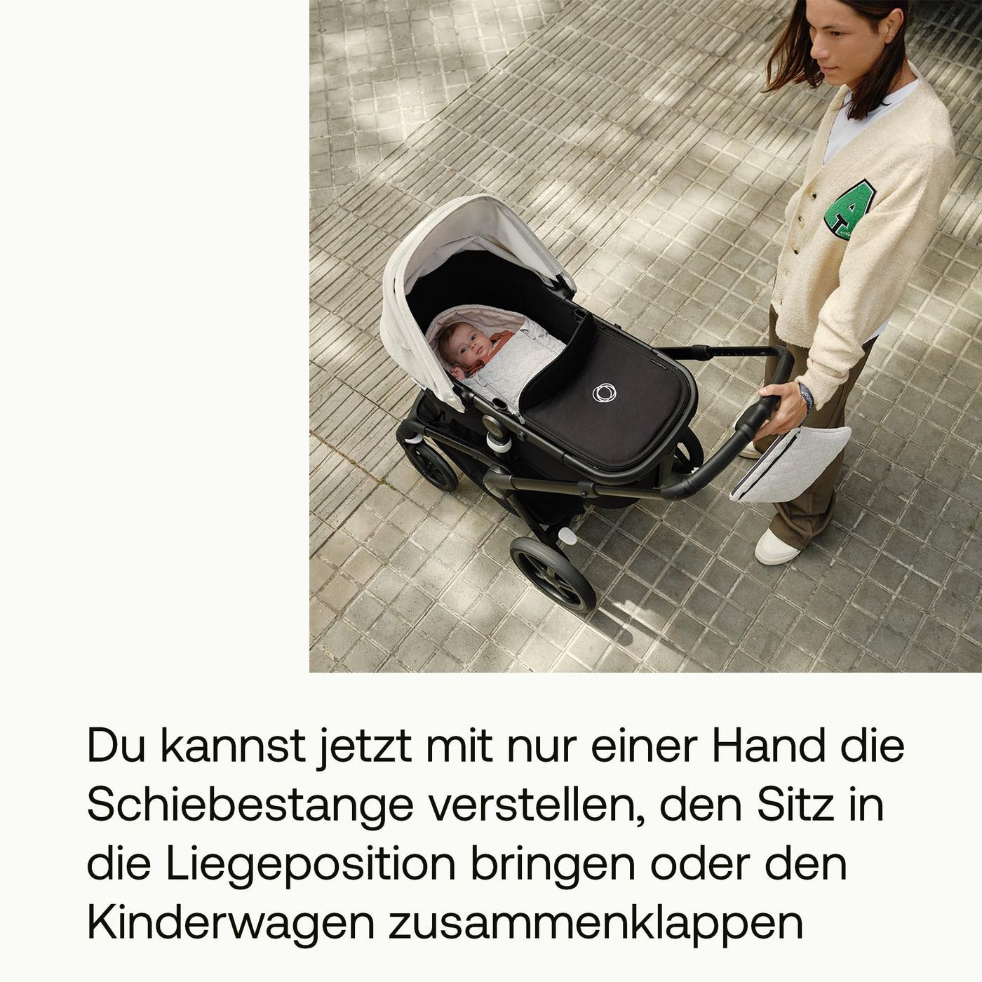 Bugaboo Fox 5, 2-in-1 Kinderwagen für jedes Gelände, mit Liegewanne und ausziehbarem Kleinkindsitz, einfach zu manövrieren und Ein-Hand Faltung, Fahrgestell, Liegewanne und Sonnendach in Schwarz
