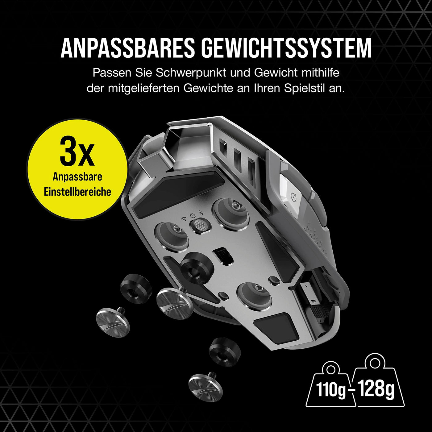 CORSAIR M65 RGB ULTRA WIRELESS Tunable FPS Gaming Mouse - 26.000 DPI - Sub-1ms Wireless - Gewichtssystem - Bis zu 120 Std. Akku - iCUE Kompatibel - PC, Mac, PS5, PS4, Xbox - Weiß