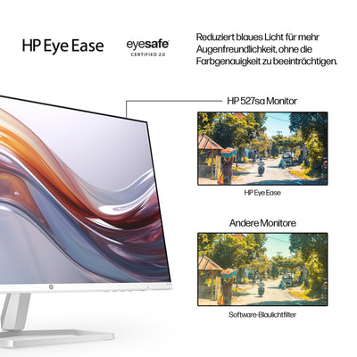 HP Series 5 527sa FHD IPS Monitor mit Lautsprechern | 68,6 cm (27 Zoll) | 100Hz | 1500:1 Kontrast | 99% sRGB | Dual-HDMI 1.4 | VGA | Audio-Aus-/Eingang | Entspiegelt | Neigbar | Nachhaltig | Weiß