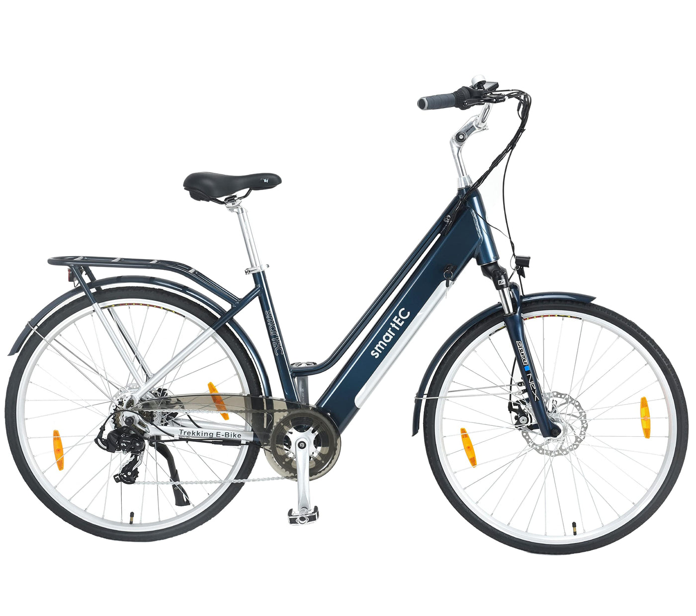 smartEC Trek-28D E-Bike Damen Trekking 250W Hinterradmotor Li-Ion-Akku 36V/13Ah Elektrofahrrad 28 Zoll Reichweite 90km bis 25 km/h Trekking City (Blau)