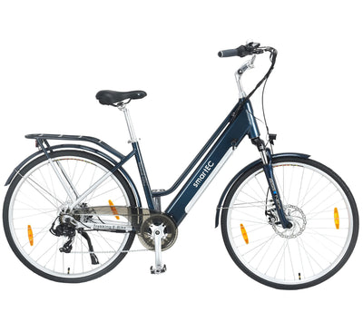 smartEC Trek-28D E-Bike Damen Trekking 250W Hinterradmotor Li-Ion-Akku 36V/13Ah Elektrofahrrad 28 Zoll Reichweite 90km bis 25 km/h Trekking City (Blau)