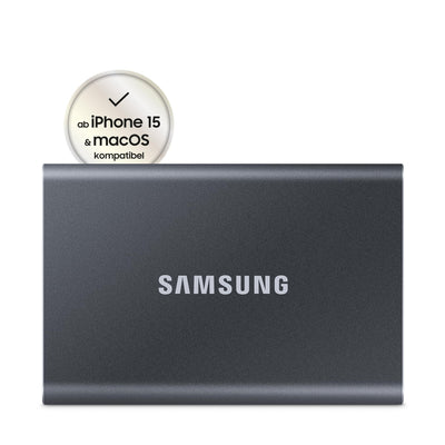 Samsung Portable SSD T7, SSD 4 TB, USB 3.2 Gen.2, 1.050 MB/s Lesen, 1.000 MB/s Schreiben, Externe SSD-Festplatte für iPhone, Mac, PC, Smartphone und Spielkonsole, Grau, MU-PC4T0T/WW