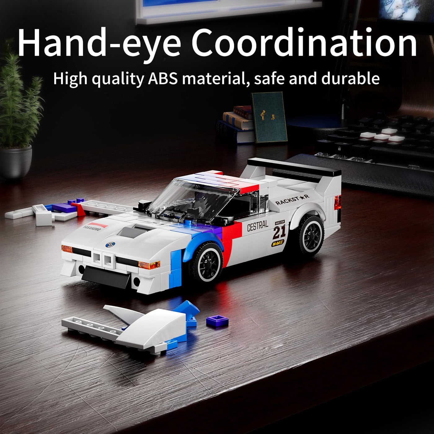 Mould King 27062 Technik Speed Champion Auto Bausteine M1 Rennwagen Klemmbausteine Sportwagen Bauspielzeug mit Acryl Vitrine Modellautos zum Sammeln (363 Teile)