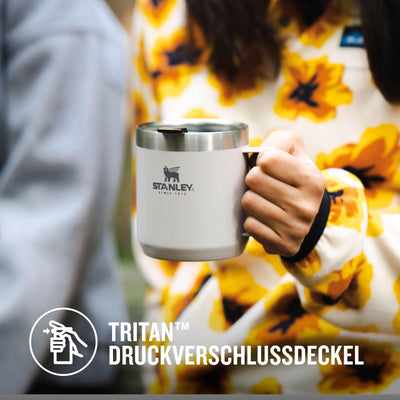 Stanley Classic Legendary Camp Mug Thermobecher 354 ml - Hält 1.5 Stunden Heiß - 3 Stunden Kalt - BPA-Frei - Spülmaschinenfest - Edelstahl Kaffeebecher To Go - Ash
