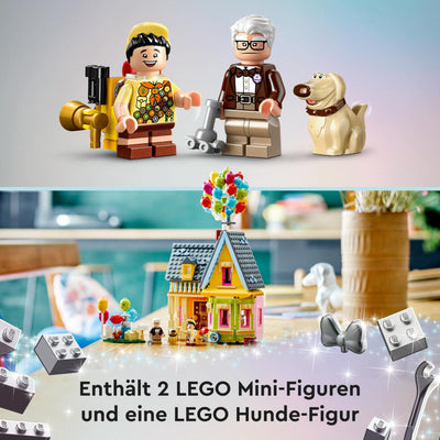 LEGO | Disney and Pixar Carls Haus aus „Oben“, baubares Spielzeug mit Luftballons, Carl, Russell und Dug-Figuren, ikonische Geschenkidee für Mädchen und Jungen 43217