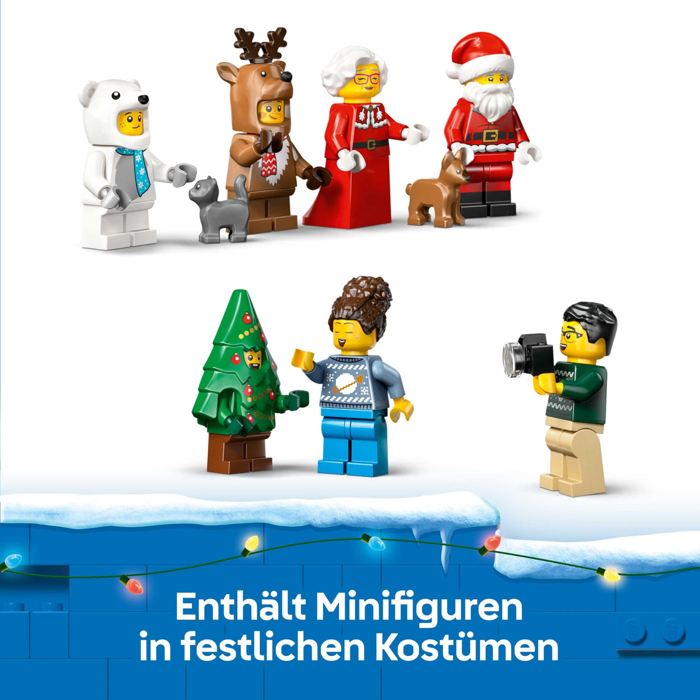 LEGO City Adventskalender 2025 - Weihnachten Spielzeug mit 24 Überraschungen - Zug, Auto & Traktor sowie 7 Minifiguren - Kalender zum Bauen - Geschenk für Jungen und Mädchen ab 5 Jahren – 60475