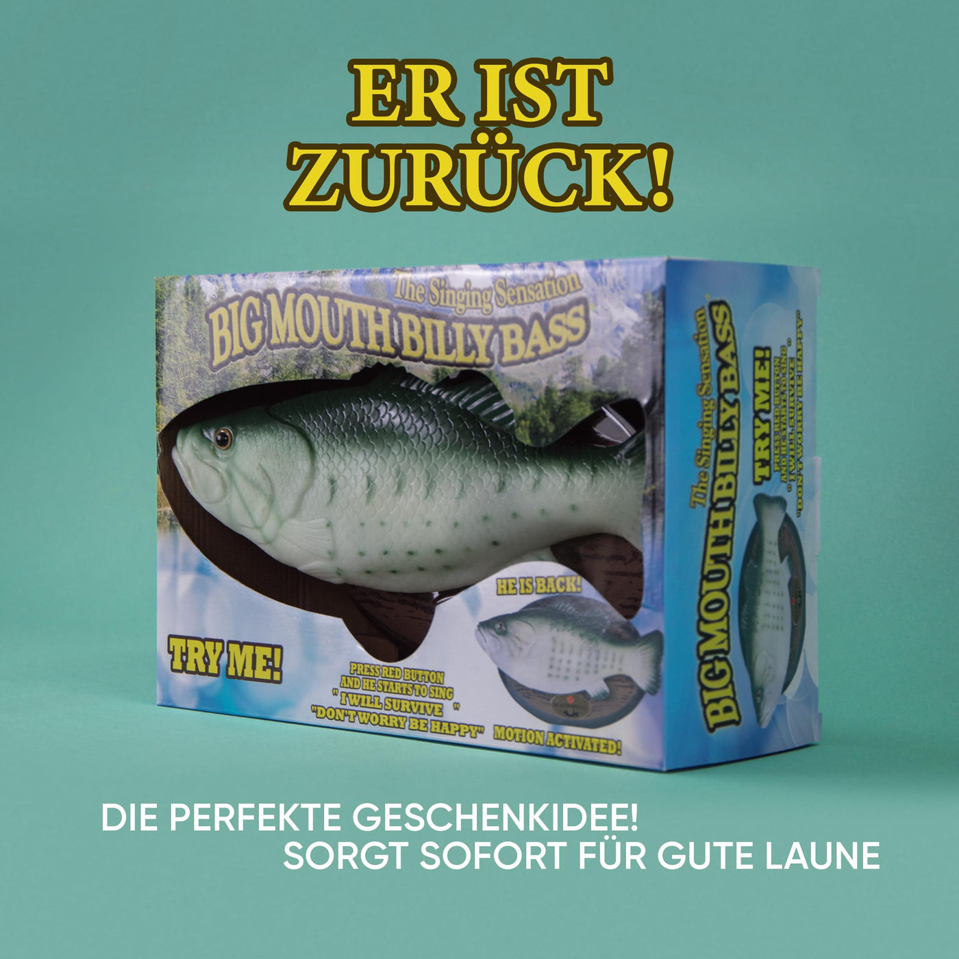 Big Mouth Billy Bass - Der singende & tanzende Fisch ca 28 cm (Don't Worry be Happy & I'll Survive)