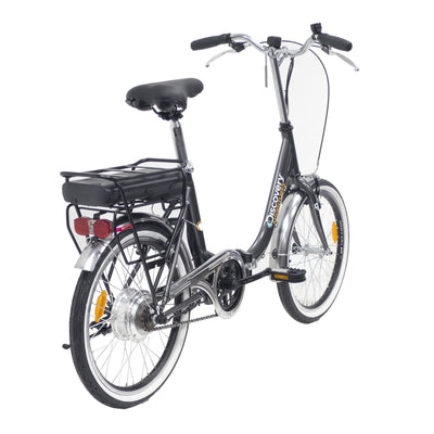 Denver Discovery Unisex – Erwachsene E1000 Rückwärtsmotor 24 V Elektrofahrrad Klapprad 20 Zoll Farbe Schwarz oder Anthrazitgrau, Dunkelgrau Metallic
