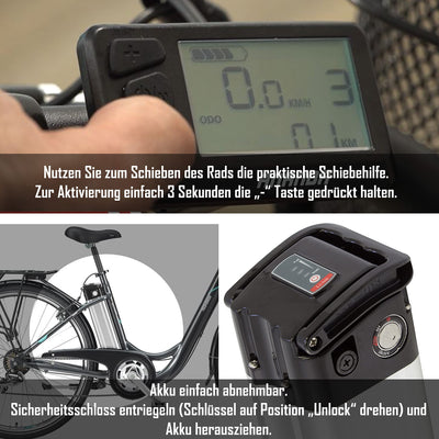 TELEFUNKEN E-Bike Damen 28 Zoll Elektrofahrrad - 7-Gang Shimano Nabenschaltung mit Rücktritt, Pedelec Citybike Alu mit Fahrradkorb, Frontmotor 250W /10,4Ah / 36V Sitzrohrakku, RC840 Multitalent
