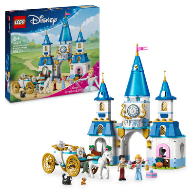 LEGO ǀ Disney Princess Cinderellas Schloss und Pferdekutsche - Kreatives Pferde Spielzeug Mädchen und Jungen - Spielset mit Cinderella und der Märchenprinz Figuren - Kinder Geschenk ab 6 Jahren 43275