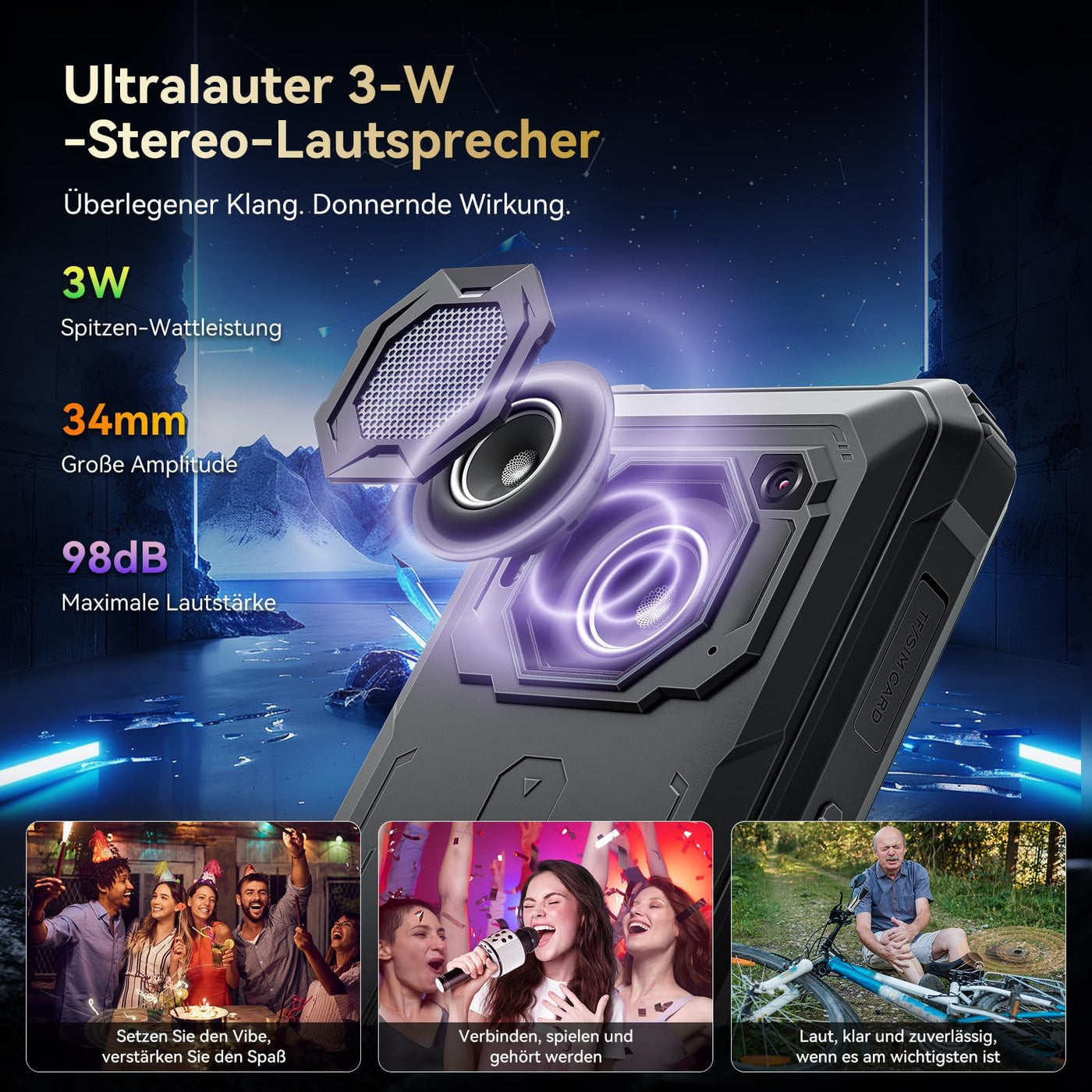 Blackview BV6200 Plus Outdoor Handy 11000mAh 24GB+256GB/2TB, Android 14 Outdoor Smartphone Ohne Vertrag, 98DB Lautsprecher, 6.56" 90Hz, IP69K Wasserdicht,Baustellenhandy, 16MP+13MP/Dual 4G/OTG/GPS/NFC